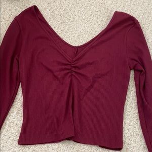 pacsun medium crop top maroon